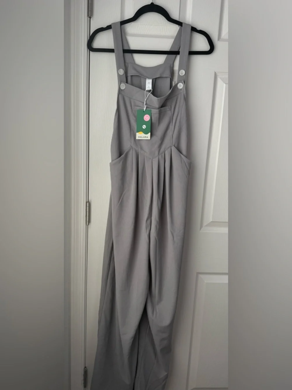 HALARA Light Gray overall style Jumpsuit with Wide Leg - Picture 1 of 4